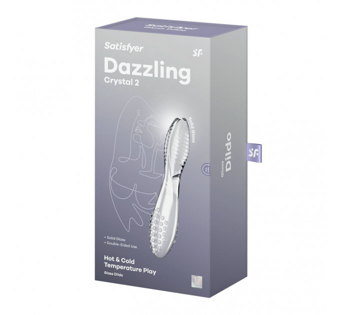Двосторонній скляний дилдо Satisfyer Dazzling Crystal 2 Transparent