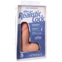 Фалоімітатор Doc Johnson The Realistic Cock ULTRASKYN - 5 Inch with Balls Vanilla — Переглянути зображення 8