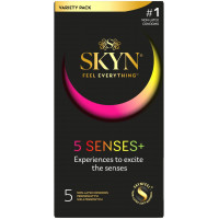 Безлатексные премиум-презервативы SKYN 5 Senses, 5 видов (5 шт) (мятая упаковка!!!)