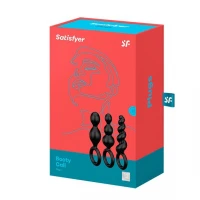 Набір анальних іграшок Satisfyer Plug black (set of 3) - Booty Call, макс. діаметр 3 см — Переглянути зображення 3