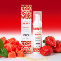 Массажное масло EXSENS Strawberry 50 мл разогревающее, без сахара, без парабенов, съедобное