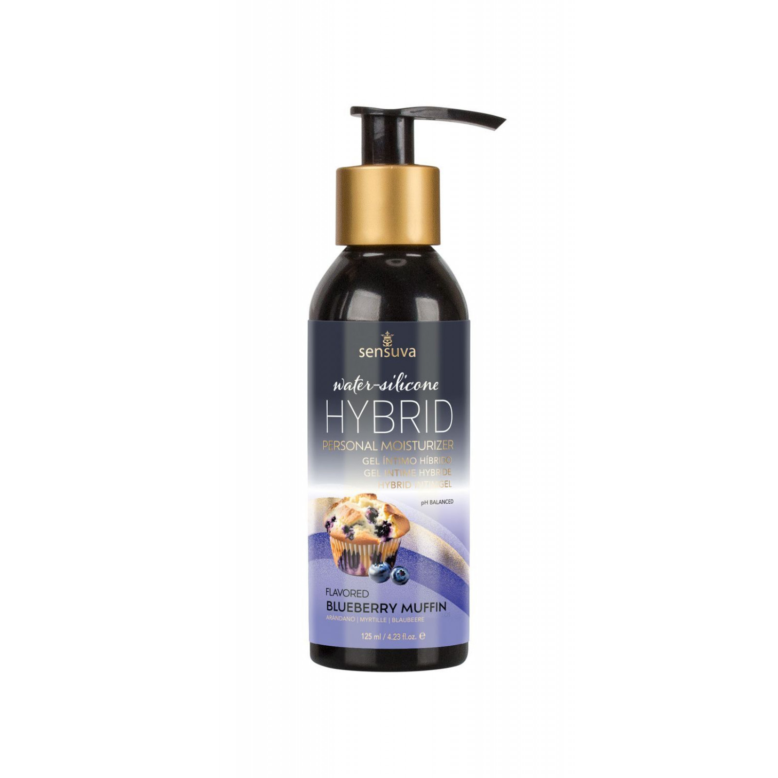 Смазка водно-силиконовая Sensuva Hybrid Blueberry Muffin 125мл без сахара, можно для оральных ласк
