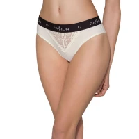 Трусики з широкою резинкою і мереживом Passion PS001 PANTIES XL, ecru — Переглянути зображення 1