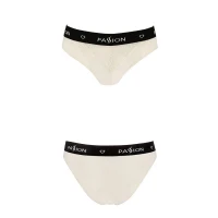Трусики з широкою резинкою і мереживом Passion PS001 PANTIES XL, ecru — Переглянути зображення 4