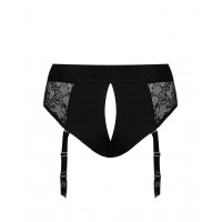 Кружевные трусы для страпона с подвязками для чулок Strap-On-Me DIVA HARNESS - L
