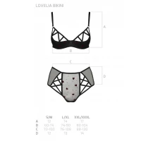 Еротичний комплект з малюнком Passion LOVELIA BIKINI S/M, black — Переглянути зображення 5