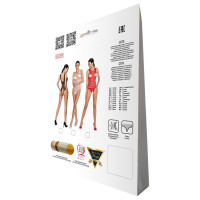 Бодистокинг с доступом Passion BS086 red, вертикальная сетка, вырез на спинке Бодистокинг с доступом Passion BS086 red, вертикальная сетка, вырез на спинке