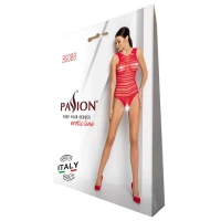 Бодістокінг з доступом Passion BS086 red, вертикальна сітка, виріз на спинці — Переглянути зображення 4