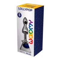 Металева анальна пробка Wooomy Lollypop Double Ball Metal Plug Blue S, діаметр 2,8см, довжина 8,5см — Переглянути зображення 4