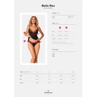 Топ та трусики Obsessive Bella Rou top &amp; panties M/L, топ, трусики — Переглянути зображення 5