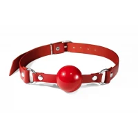 Кляп силіконовий Feral Feelings Silicon Ball Gag Red/Red, червоний ремінець, червона кулька — Переглянути зображення 1