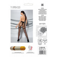 Колготки с открытым доступом, имитация чулок Passion TIOPEN 020 black 3/4 (20 den)