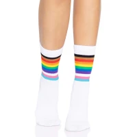 Шкарпетки жіночі в смужку Leg Avenue Pride crew socks Rainbow, 37–43 розмір — Переглянути зображення 1