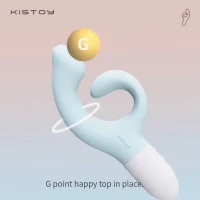Вібратор-кролик для точки G KISTOY Big G Blue, вигнутий відросток, автоматичний підігрів — Переглянути зображення 4