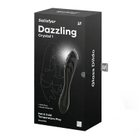 Двусторонний стеклянный дилдо Satisfyer Dazzling Crystal 1 Black, очень прочный, без стоппера — Просмотреть изображение 5