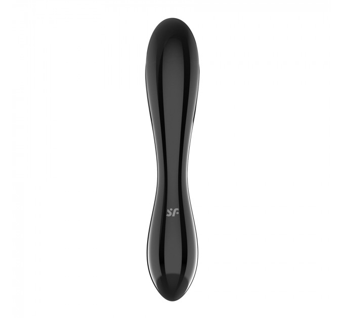 Двосторонній скляний дилдо Satisfyer Dazzling Crystal 1 Black, дуже міцний, без стопера