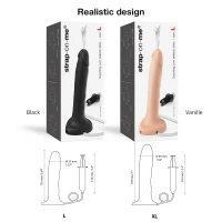 Фалоімітатор, що кінчає Strap-On-Me Squirting Cum Dildo Realistic Black, діам. 3,5 см, силікон — Переглянути зображення 4