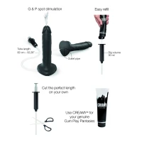 Фалоімітатор, що кінчає Strap-On-Me Squirting Cum Dildo Realistic Black, діам. 3,5 см, силікон — Переглянути зображення 2