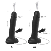 Фалоімітатор, що кінчає Strap-On-Me Squirting Cum Dildo Realistic Black, діам. 3,5 см, силікон — Переглянути зображення 3