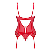 Комплект корсет и стринги Obsessive Ingridia corset & thong XS/S, красный Комплект корсет и стринги Obsessive Ingridia corset & thong XS/S, красный