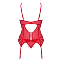Комплект корсет та стрінги Obsessive Ingridia corset &amp; thong XS/S, червоний — Переглянути зображення 4