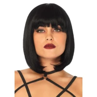 Коротка перука каре з чубчиком Leg Avenue Short natural bob wig, чорна — Просмотреть изображение 1