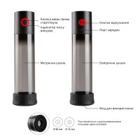 Автоматична вакуумна помпа Otouch MACHO WORK 1, 2 кільця 26 мм та 36 мм, LED-індикатор, до 20 см