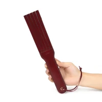 Двосторонній паддл Liebe Seele Wine Red Spanking Paddle, натуральна шкіра — Просмотреть изображение 6