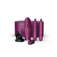 Компактна смарт секс-машина Zalo – Sesh Velvet Purple, 2 насадки, пульт ДК, кристал Swarovski — Переглянути зображення 2