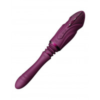 Компактная смарт секс-машина Zalo – Sesh Velvet Purple, 2 насадки, пульт ДУ, кристалл Swarovski