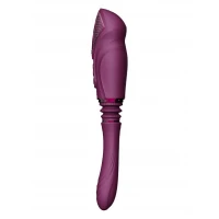Компактна смарт секс-машина Zalo – Sesh Velvet Purple, 2 насадки, пульт ДК, кристал Swarovski — Переглянути зображення 6