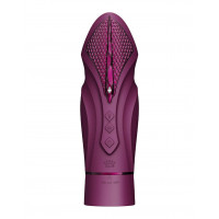 Компактная смарт секс-машина Zalo – Sesh Velvet Purple, 2 насадки, пульт ДУ, кристалл Swarovski — Просмотреть изображение 7