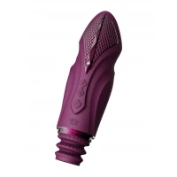 Компактна смарт секс-машина Zalo – Sesh Velvet Purple, 2 насадки, пульт ДК, кристал Swarovski — Переглянути зображення 3