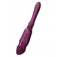 Компактна смарт секс-машина Zalo – Sesh Velvet Purple, 2 насадки, пульт ДК, кристал Swarovski — Переглянути зображення 8