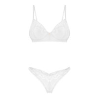 Комплект Obsessive Alissium 2-pcs set, XS/S, кружево, лиф с мягкой чашкой, трусики танга