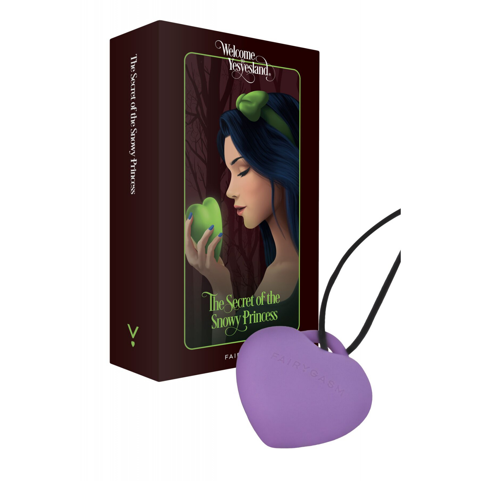 Мини-вибратор «Сердечко» FairyGasm PleasureStone violet, 9 режимов, на шнурке
