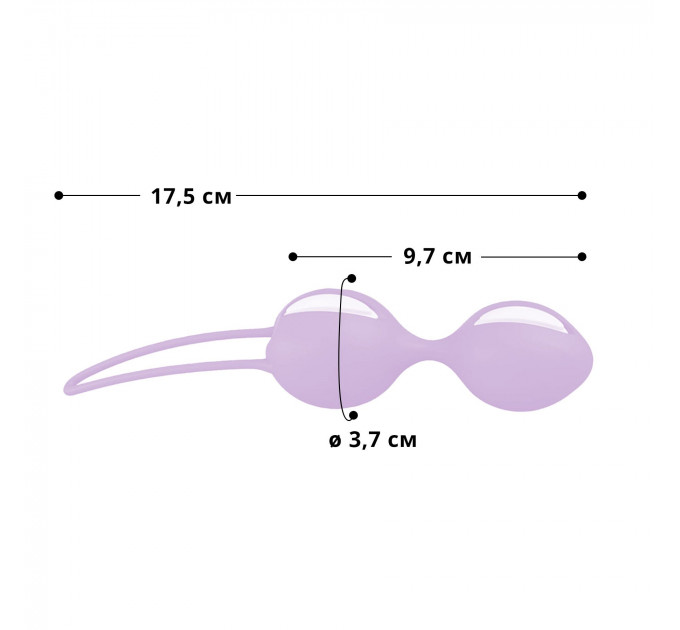 Вагінальні кульки Fun Factory SMARTBALLS DUO, бузково-білі, 2 шт, діаметр 3,2 та 3,6 см