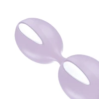 Вагінальні кульки Fun Factory SMARTBALLS DUO, бузково-білі, 2 шт, діаметр 3,2 та 3,6 см — Переглянути зображення 4