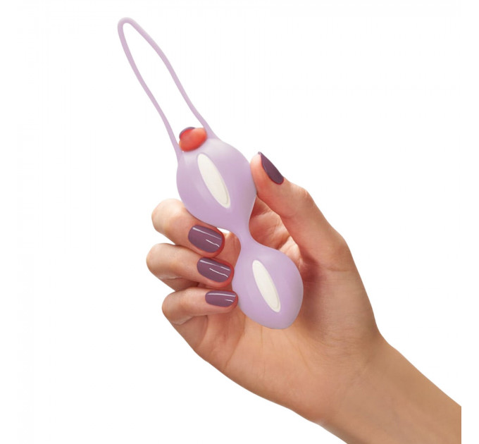 Вагінальні кульки Fun Factory SMARTBALLS DUO, бузково-білі, 2 шт, діаметр 3,2 та 3,6 см