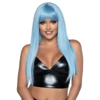 Довга блакитна перука Leg Avenue Long straight bang wig Blue, гладенька, 61 см — Просмотреть изображение 1
