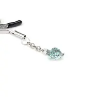 Затискачі для сосків із сердечком Liebe Seele Glow-in-dark Nipple Clamps Light Blue, світяться в темряві — Переглянути зображення 2