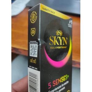 Безлатексні преміум-презервативи SKYN 5 Senses, 5 видів (5 шт) (м'яте паковання!!!)