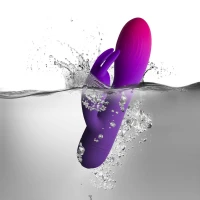 Вібратор-кролик Rocks Off Glo Girl – Rabbit, 2 мотори, 10 режимів, на батарейках — Переглянути зображення 4