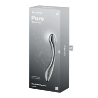 Металевий дилдо Satisfyer Pure Gravity 1, двосторонній, можна нагрівати й охолоджувати, 939 г — Просмотреть изображение 5