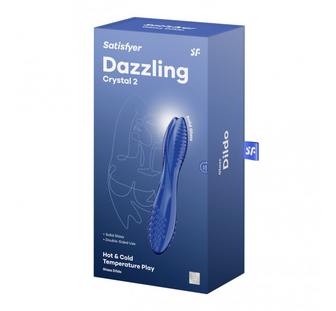 Двосторонній скляний дилдо Satisfyer Dazzling Crystal 2 Blue