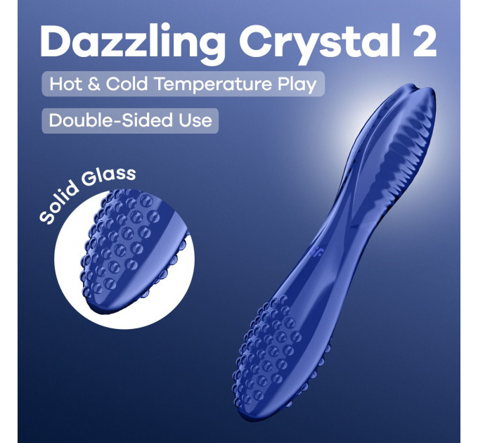 Двосторонній скляний дилдо Satisfyer Dazzling Crystal 2 Blue