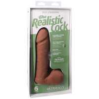 Фаллоимитатор Doc Johnson The Realistic Cock ULTRASKYN - 6 Inch with Balls Caramel — Просмотреть изображение 8