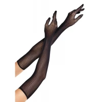 Мітенки Leg Avenue Opera Length Fishnet Gloves Black One Size — Переглянути зображення 1