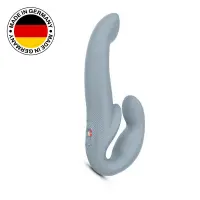 Безремінний страпон з вібрацією Fun Factory SHARE VIBE PRO cool grey (м'яте паковання!!!) — Переглянути зображення 1