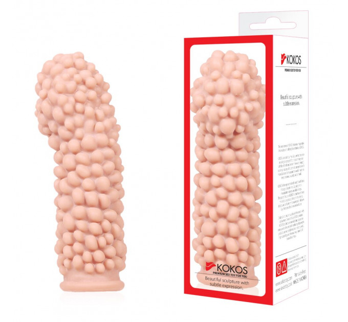 Насадка на член Kokos Extreme Sleeve ES.08 розмір M, потовщувальна, стимулюючий рельєф